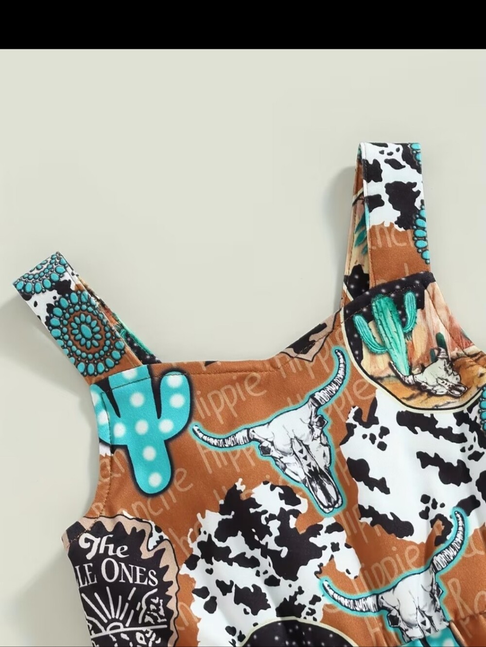 NWT Western Orange and Turquoise Patterned Jumpsuit - Picture 3 of 11